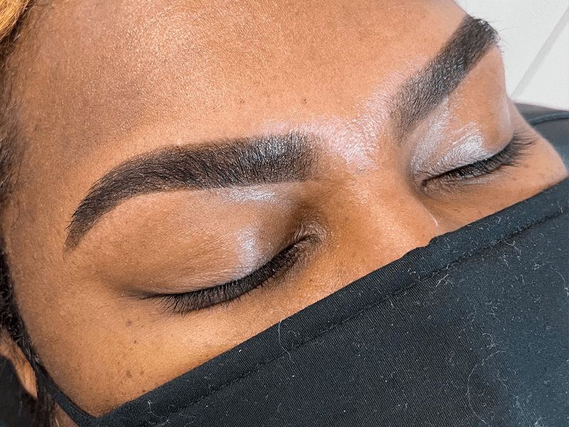 After Brow Shaping and Tint